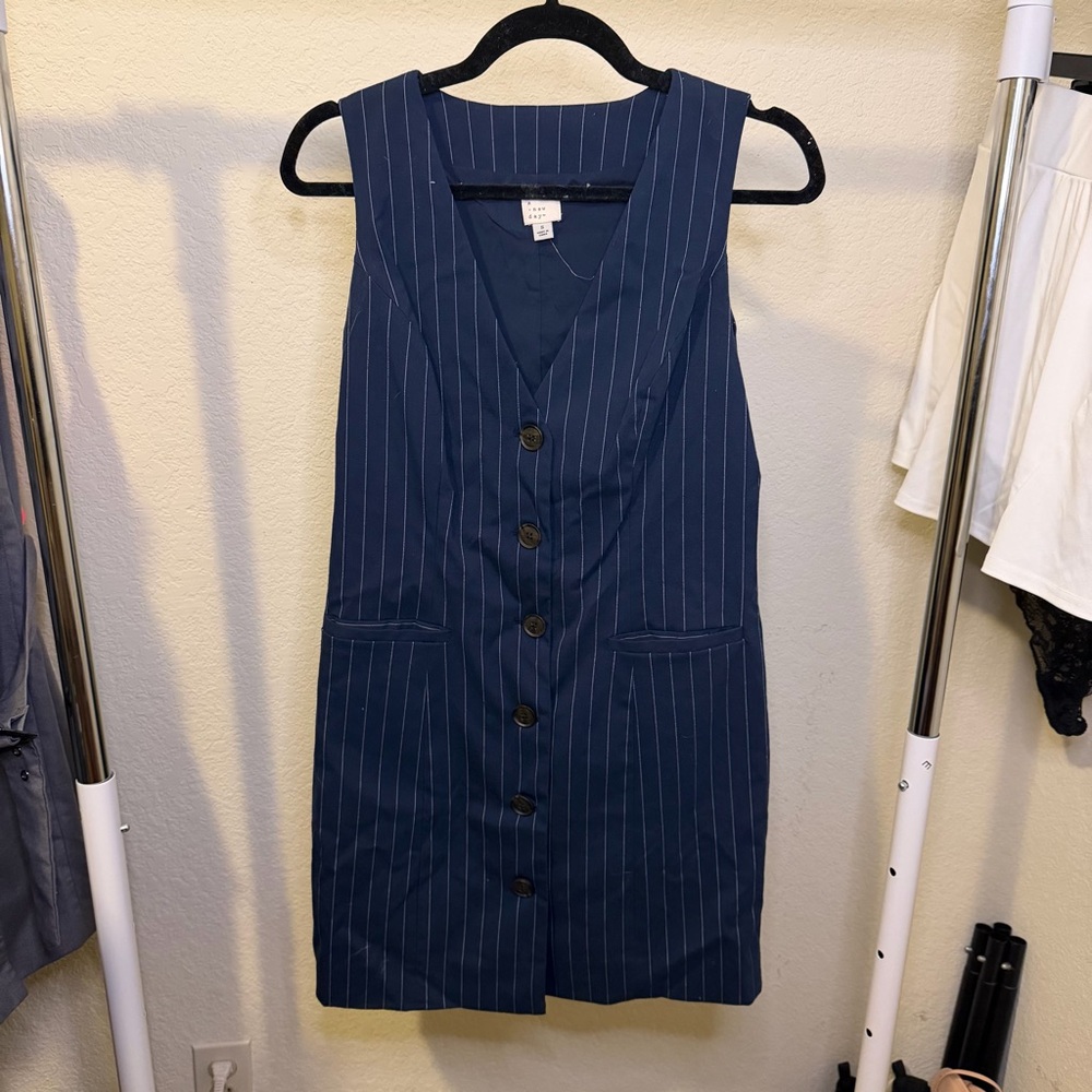 A New Day Navy Striped Mini Dress